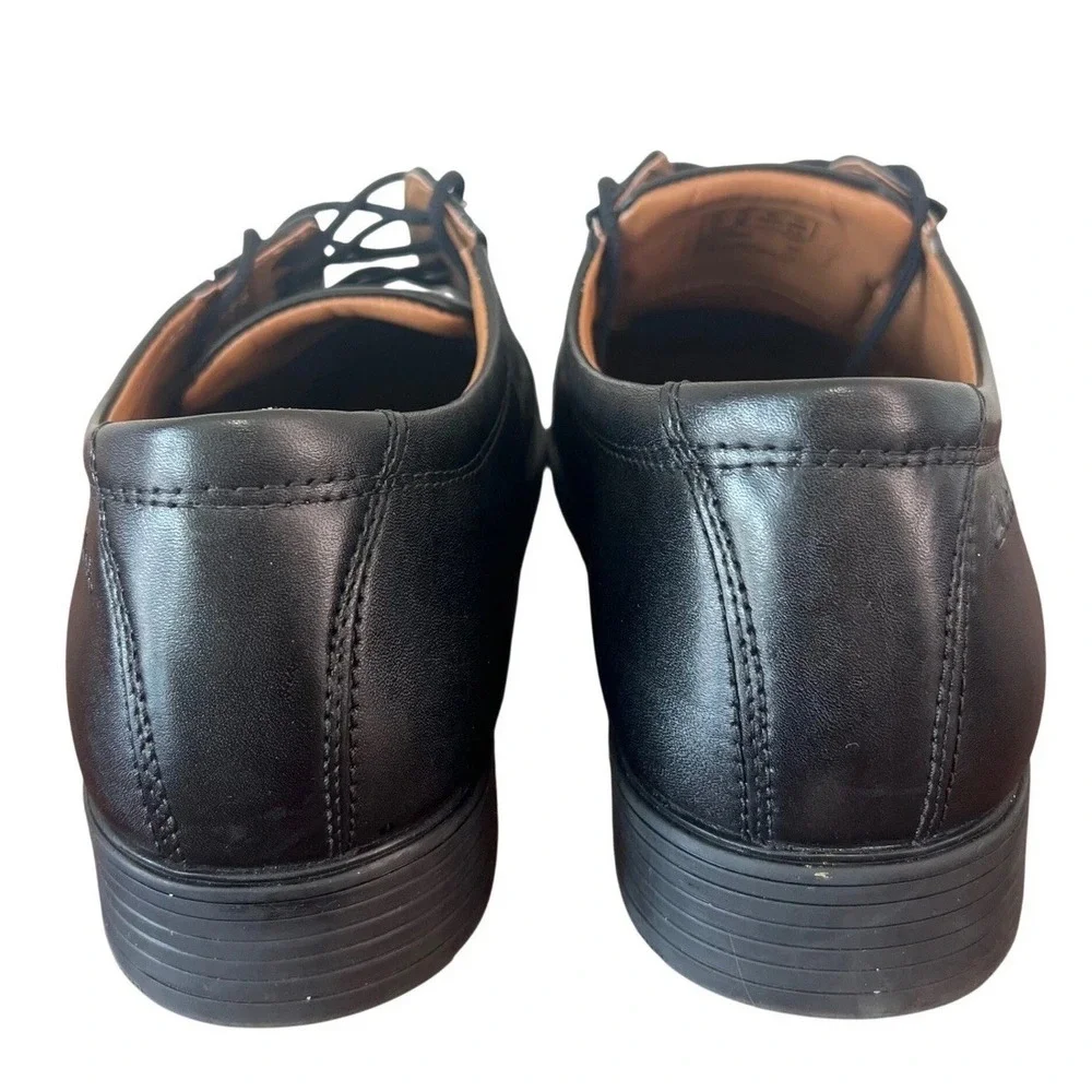 Clarks Collection Mens Black Leather Cap Toe Derby Lace Up Dress Shoes 11 M